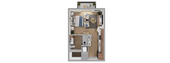 The Brentwood Apartments in Austin, Texas S1 Floor Plan