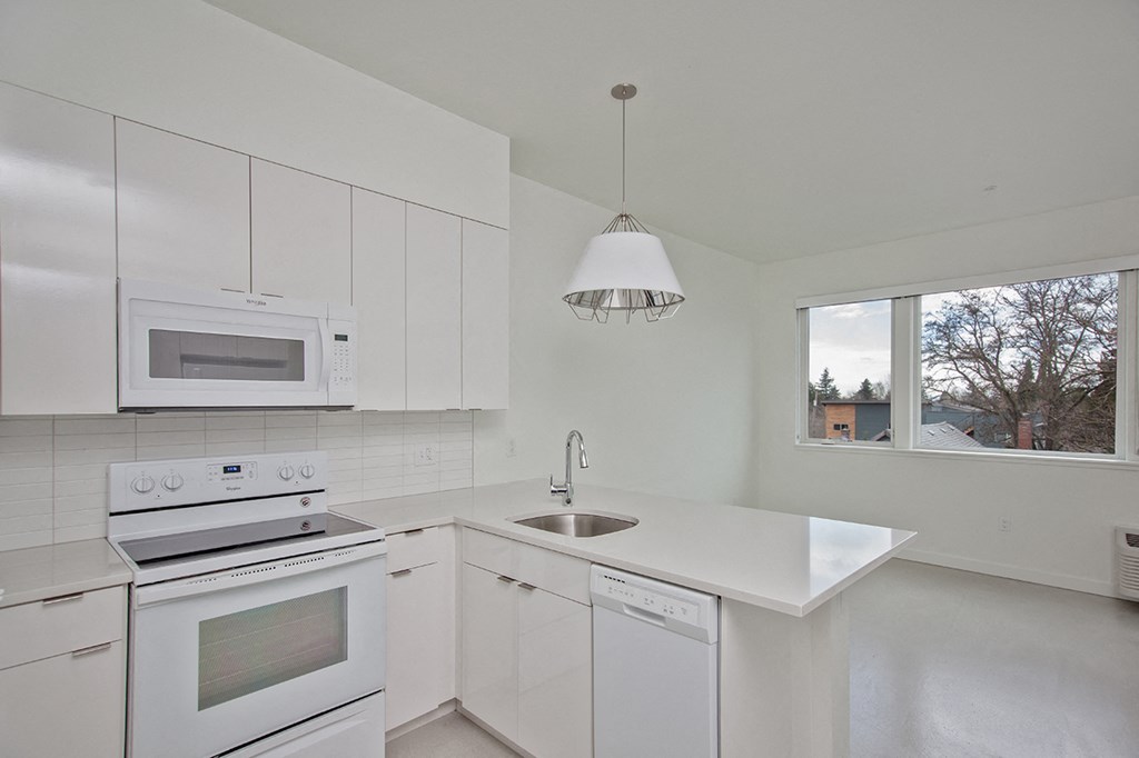 The Bridgetown Apartments White Kitchen Appliances