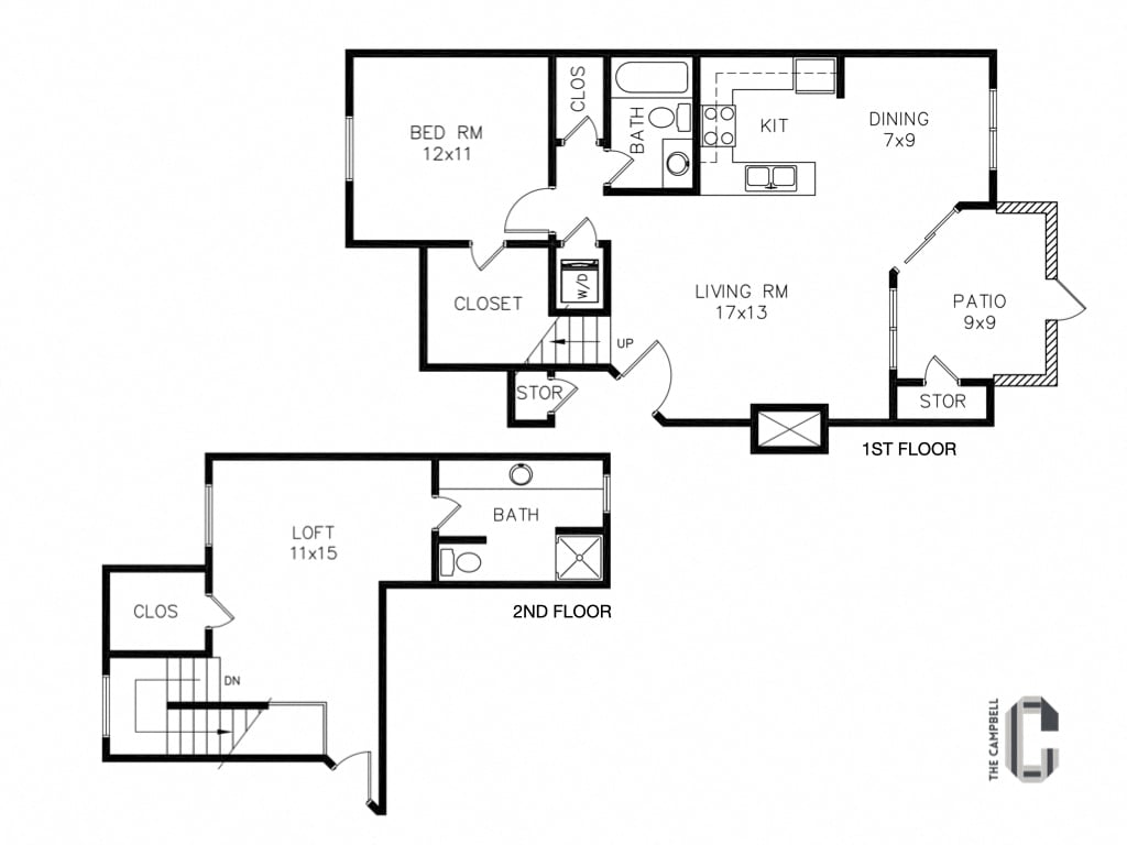 The Campbell B2 Townhome Floor Plan
