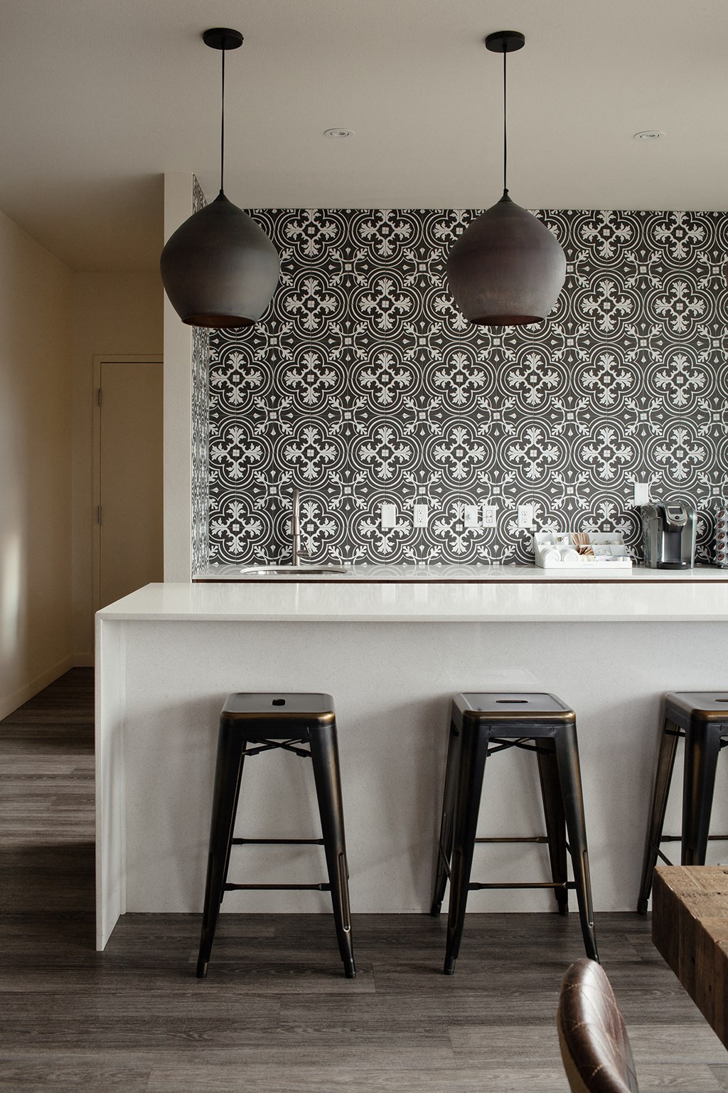 The Century Kitchen Counter and Stools