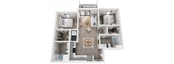 The Confluence on Farwell Apartments in Spokane, Washington 2 Bedroom Floor Plan
