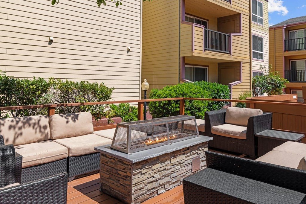 The Crest Pleasant Hill Apartments in California Patio with Fire Pit