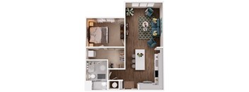 The Crown of Queen City Apartments in Charlotte, North Carolina A1 Floor Plan