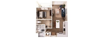 The Crown of Queen City Apartments in Charlotte, North Carolina A1B Floor Plan