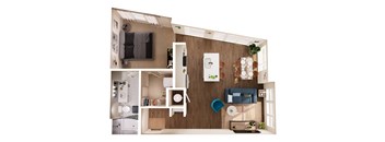 The Crown of Queen City Apartments in Charlotte, North Carolina A2 Floor Plan