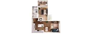 The Crown of Queen City Apartments in Charlotte, North Carolina A7B Floor Plan