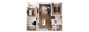 The Crown of Queen City Apartments in Charlotte, North Carolina B1B Floor Plan