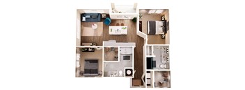 The Crown of Queen City Apartments in Charlotte, North Carolina B2 Floor Plan