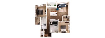 The Crown of Queen City Apartments in Charlotte, North Carolina B5B Floor Plan