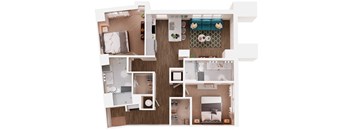 The Crown of Queen City Apartments in Charlotte, North Carolina B6 Floor Plan