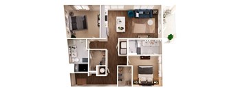 The Crown of Queen City Apartments in Charlotte, North Carolina B6B Floor Plan