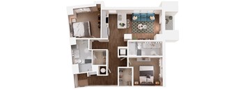 The Crown of Queen City Apartments in Charlotte, North Carolina B6B1 Floor Plan