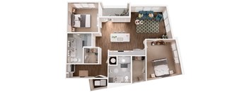 The Crown of Queen City Apartments in Charlotte, North Carolina B7B Floor Plan