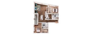 The Crown of Queen City Apartments in Charlotte, North Carolina B8 Floor Plan
