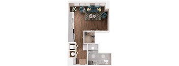 The Crown of Queen City Apartments in Charlotte, North Carolina S2B Floor Plan