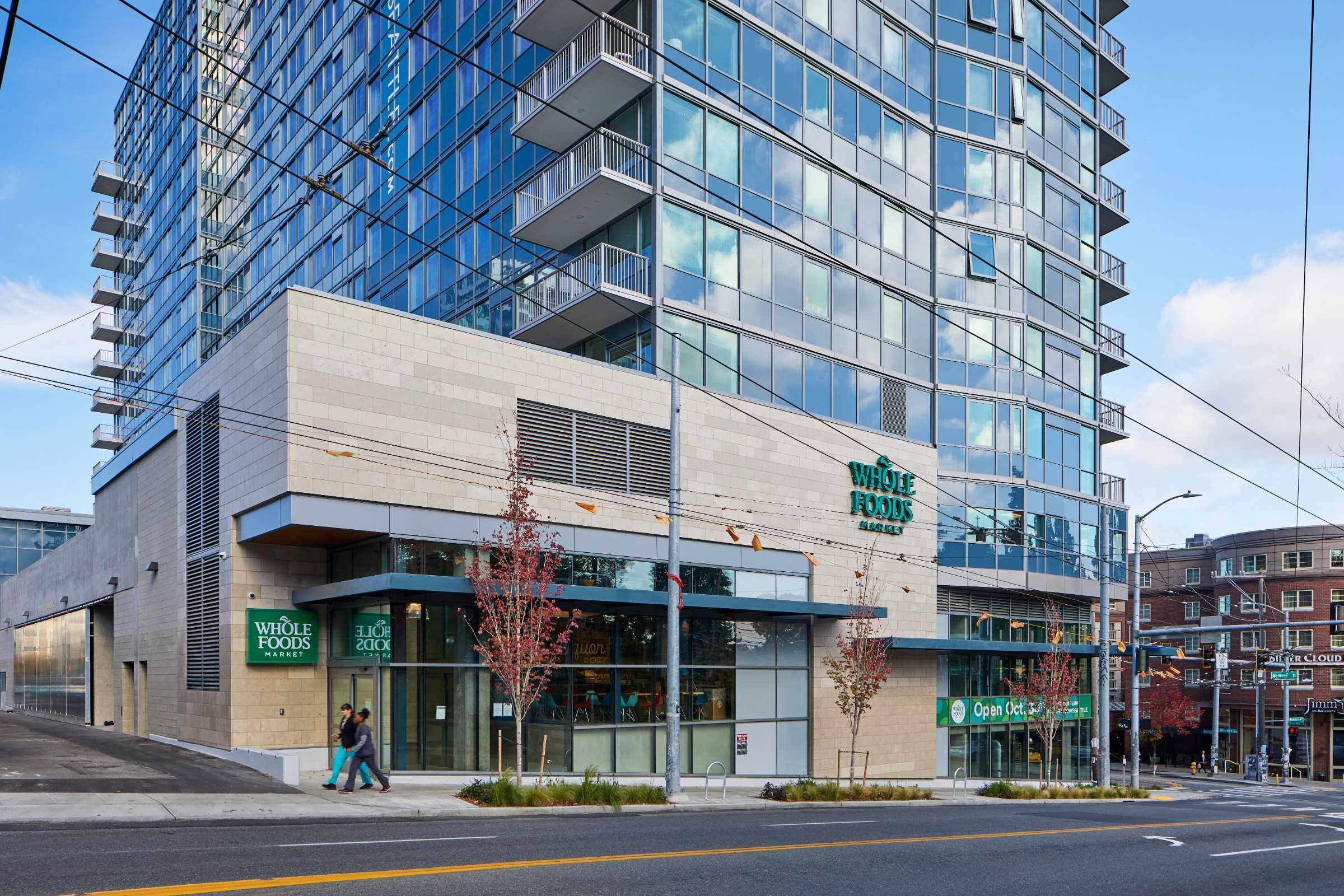 The Danforth Apartments Building Exterior and Whole Foods
