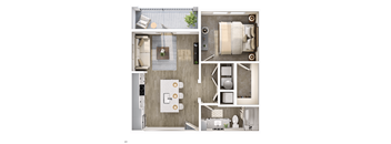 A series of images showing different parts of a modern, minimalist apartment.