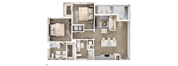 A series of images showing different layouts of a bedroom.