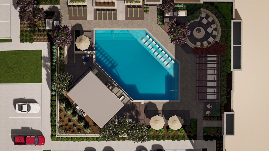 Aerial Rendering of The Depot Apartments in Celina, Texas