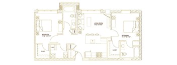 The Dorothy J Apartments in Baltimore, MD Two Bedroom Floor Plan