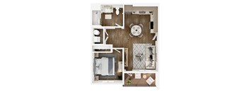 The Elowen in Lacey, WA One Bedroom Apartment Floor Plan