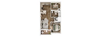 The Elowen in Lacey, WA One Bedroom Apartment with Den Floor Plan