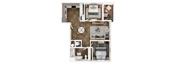 The Elowen in Lacey, WA Two Bedroom Floor Plan