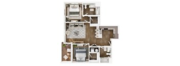 The Elowen in Lacey, WA Two Bedroom Apartment Floor Plan