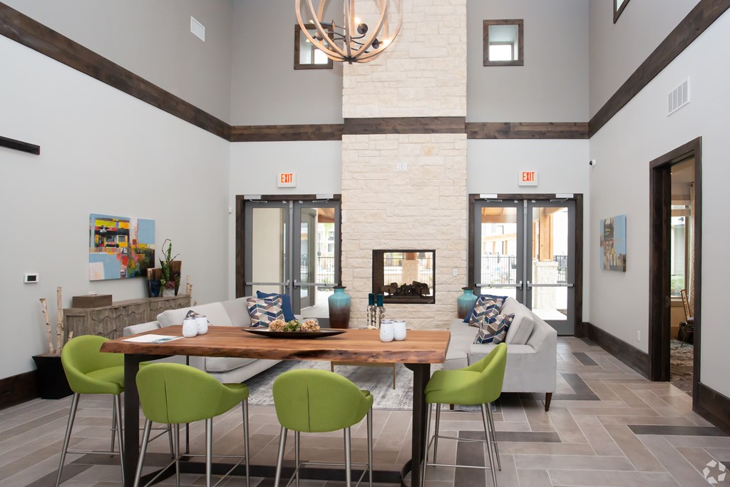 The Flats at Shadowglen Apartments in Manor, TX Clubhouse Lobby