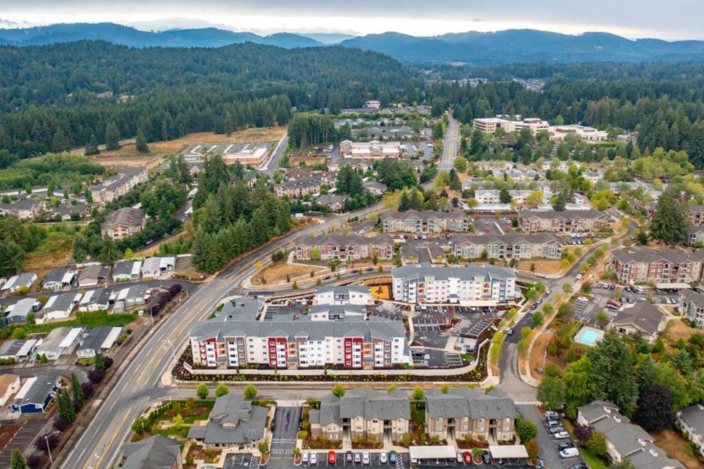 Aerial View of The Goat Property and Surround Area of Olympia Washington