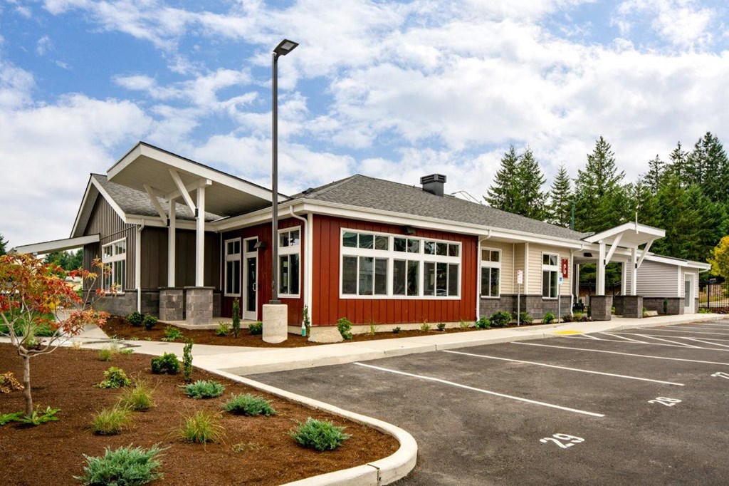 The Goat Clubhouse Exterior and Parking