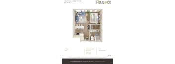 The Hemlock 1 Bed 1 Bath 4 Floor Plan