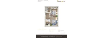 The Hemlock 1 Bed 1 Bath 6 Floor Plan