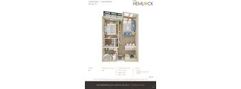 The Hemlock 1 Bed 1 Bath 8 Floor Plan