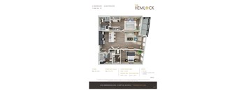 The Hemlock 2 Bed 2 Bath 4 Floor Plan