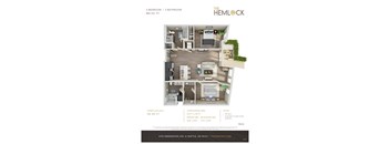 The Hemlock 2 Bed 2 Bath 6 Floor Plan