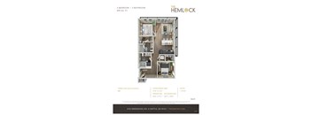 The Hemlock 2 Bed 2 Bath 9 Floor Plan