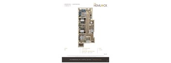 The Hemlock 3 Bed 2 Bath 1-1A Floor Plan