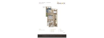 The Hemlock Open 1 Bed 1 Bed 5A-5B Floor Plan