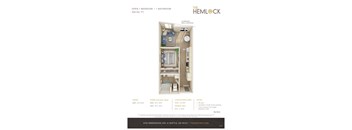 The Hemlock Open 1 Bed 1 Bath MFTE Floor Plan