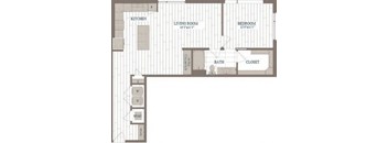 a floor plan of a house with a bathroom and a bedroom