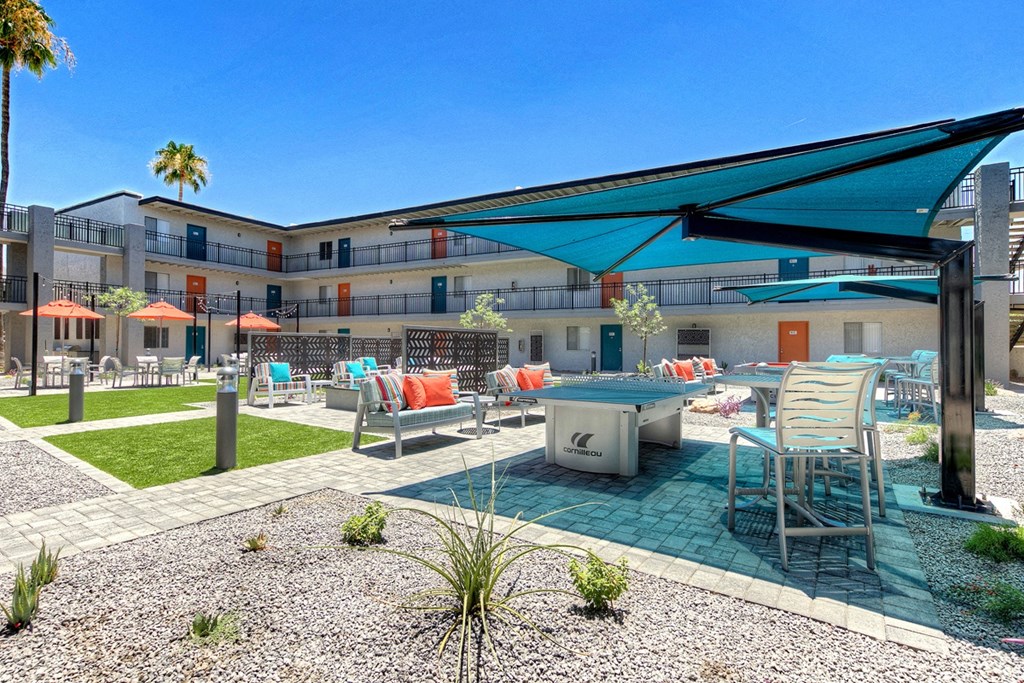 The Icon on Central Apartments in Phoenix, Arizona Patio with Games