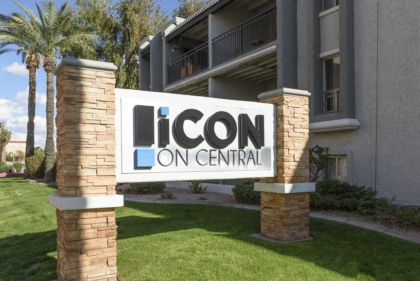 The Icon on Central Apartments in Phoenix, Arizona Exterior and Monument Sign