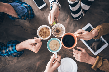 The James Apartments Coffee Cup Huddle Stock Photo - Photo Gallery 5
