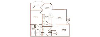 Hudson Miramont Apartments B1 Floor Plan
