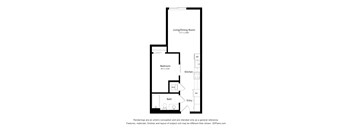 a floor plan of a unit with a bedroom and a bathroom