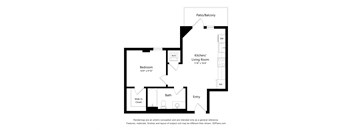 a floor plan of a house with a bedroom and a living room