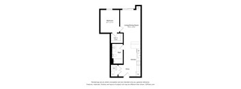 a floor plan of a unit with a bedroom and a living room