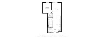 a floor plan of a unit with a bedroom and a living room