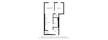a floor plan of a unit with a bedroom and a bathroom